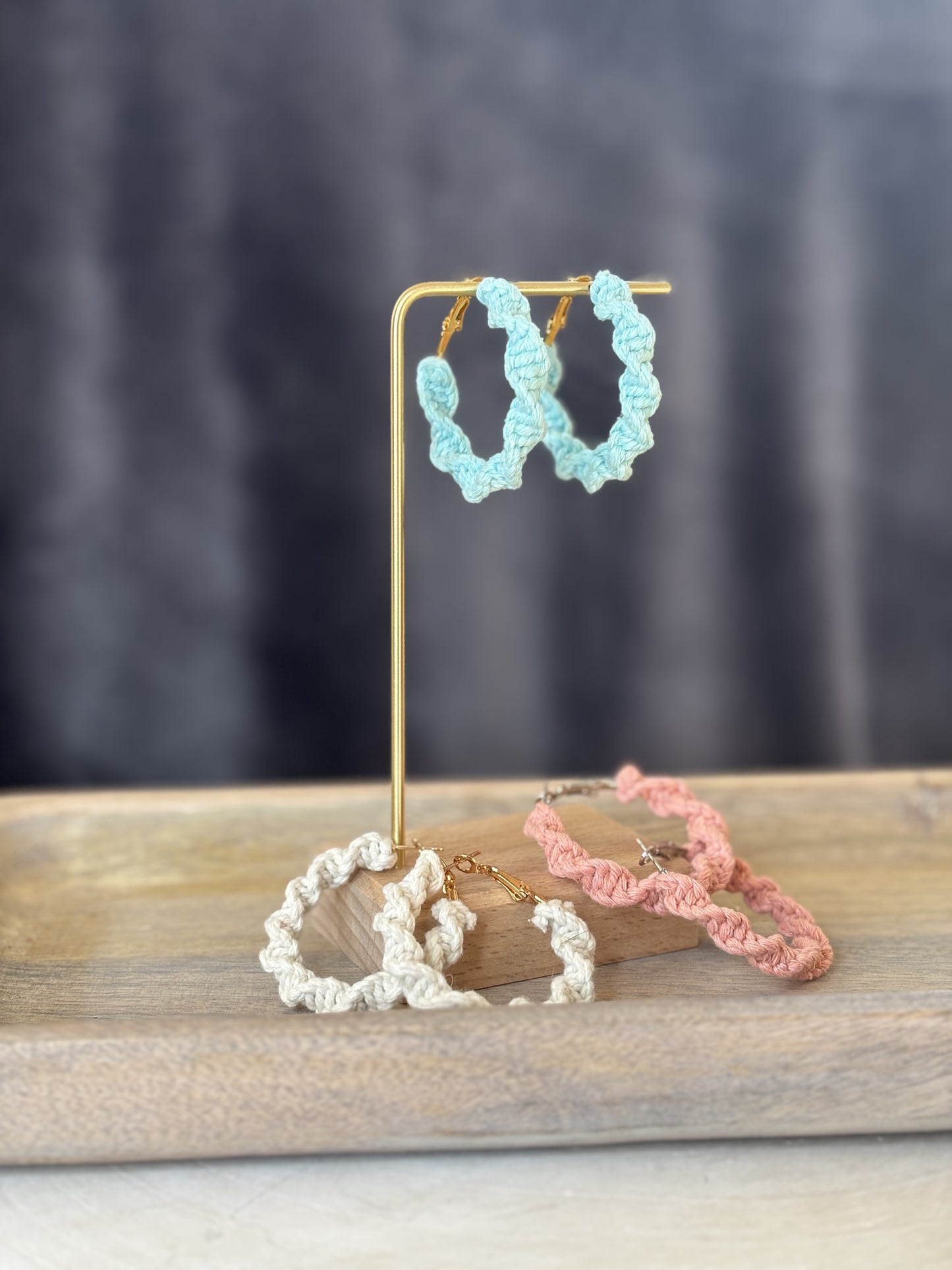 Macrame Hoop Earrings
