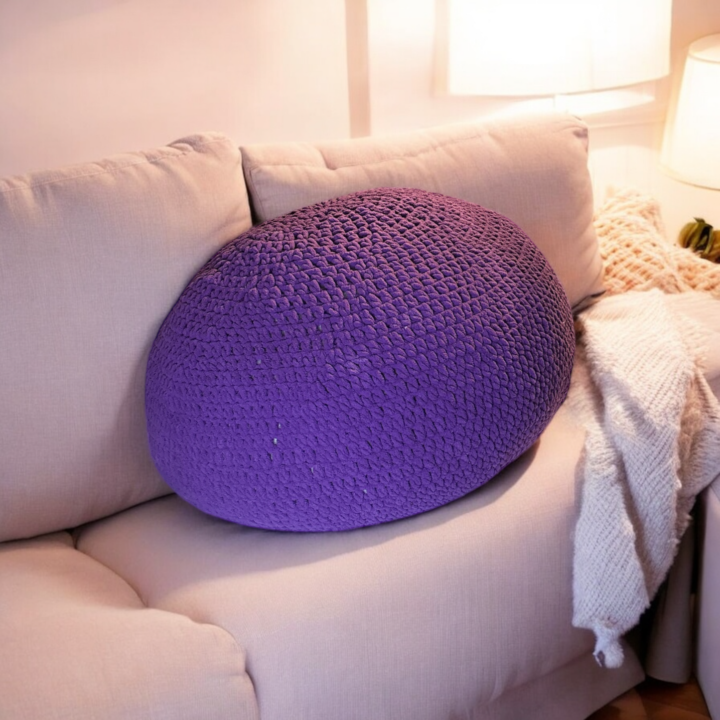 Stuffed Crochet Floor Pouf | Ottoman | Floor Pillow